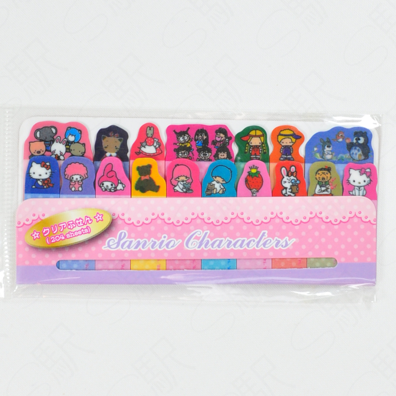 Sun-Star Stationery Sanrio Die-Cut Clear Sticky Notes - Sanrio Characters [S2063344] - Pink